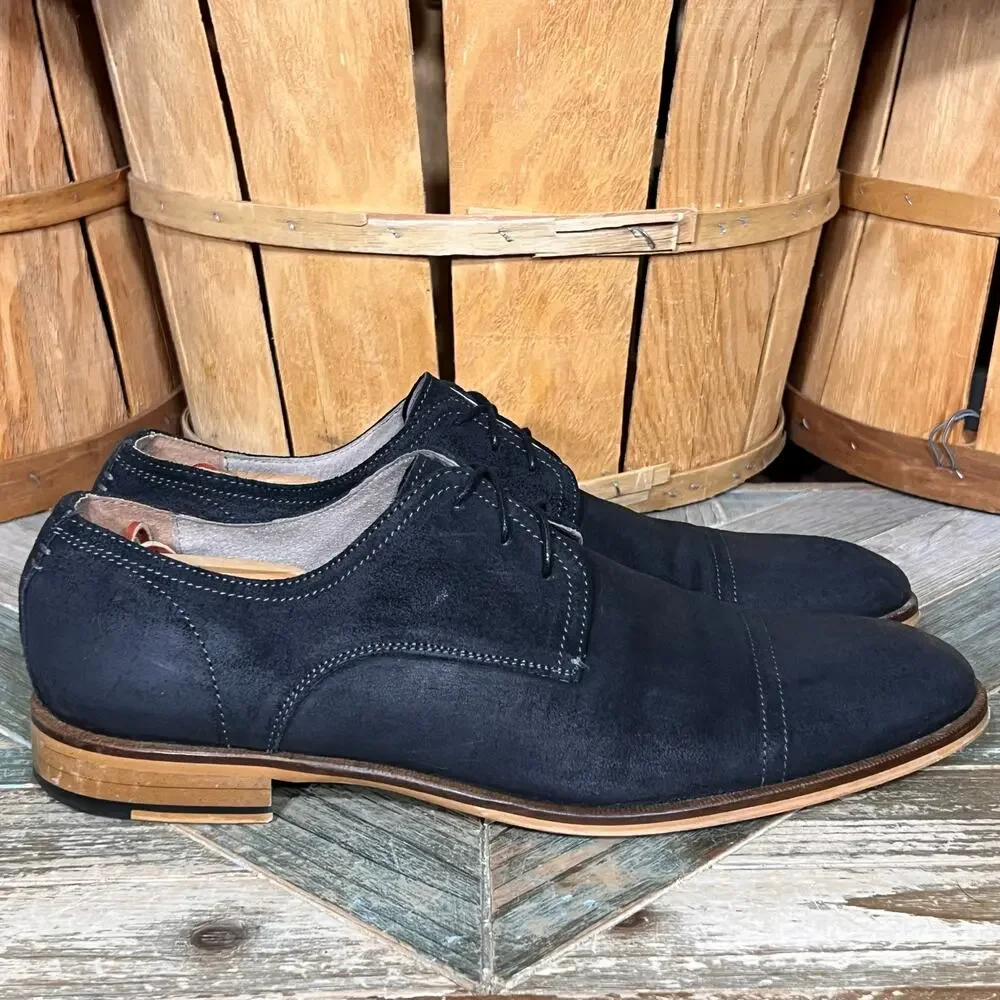 Banana Republic Black Suede Casual Cap Toe Derby Oxfords Shoes Mens Size 12